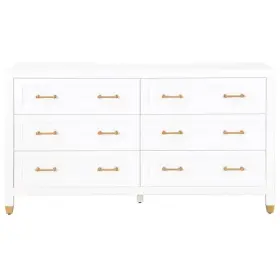 M-4960-1921891 Maklaine Modern Transitional 6-drawer Wood Dresser In White Finish