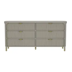Dr1526-2 Manhattan Comfort Park Contemporary 68 Inch Dresser In Gray 6-drawer