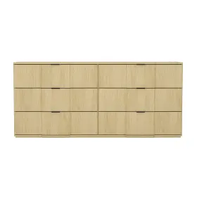 Dr1562-4 Manhattan Comfort Clive Mid-century Modern 72 Inch Dresser In Natural Oak 6-drawer