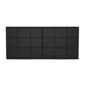 Dr1562-5 Manhattan Comfort Clive Mid-century Modern 72 Inch Dresser In Black 6-drawer
