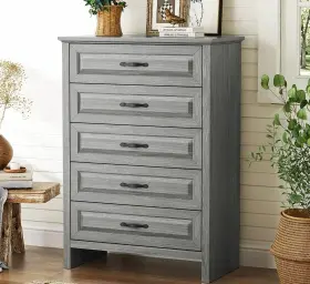 Amdc05g-us-ni Marsail 5 Drawer Dresser For Bedroom Modern Farmhouse Wood Wide Chest Of Drawers St