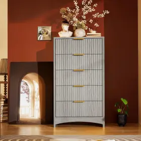 Yunsheng-usamdc06g-us-47 Marsail 5 Drawer Tall Wooden Dresser With Smooth-glide Drawers Modern Storage Soluti Yunsheng-usamdc06g-us-47 Marsail 5 Drawer Tall Wooden Dresser With Smooth-glide Drawers Modern Storage Soluti