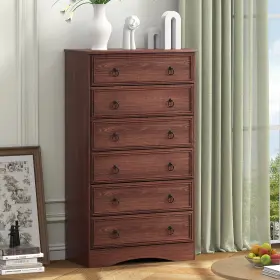 Meteorleg 445003183184 6 Drawer Dresser Chest Of Drawers Storage Clothes Vintage Cherry Bedroom Cabinet Meteorleg 445003183184 6 Drawer Dresser Chest Of Drawers Storage Clothes Vintage Cherry Bedroom Cabinet