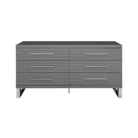 78064 Modrest Splendor - Grey High Gloss Slatted Dresser