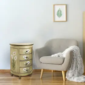 7013 Nearly Natural Antique Accessory Table With Calla Lily Floral Art #2