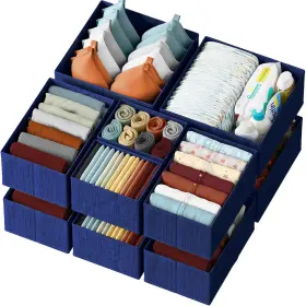 Db12 Neaterize 445011219264 Drawer Organizer Set Of 12 - Navy Dresser For Nursery Bedroom And Close