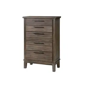 B594g-070 New Classic Furniture Cagney 5-drawer Wood Chest In Vintage Brown