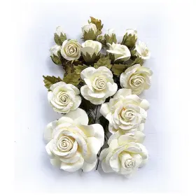Rosalind-82825 Nicole Crafts 3 Pack Little Birdie Rosalind Paper Flowers 21/pkg-shabby Chic #2