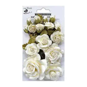 Rosalind-82825 Nicole Crafts 3 Pack Little Birdie Rosalind Paper Flowers 21/pkg-shabby Chic