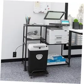 Ningbo Langyan Technology Development Co Ltd 727370497239 Printer And Shredder Stand With Power Outlet Ergonomic Design Black