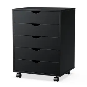Ak-hb16wx1038-k0 Nobrand Aukfa 5-drawer File Cabinet Wood Dresser For Office Black