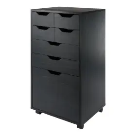 20719 Oakestry Halifax Multi Storage High Mobile Cabinet Black With Bins And Drawers Home Of