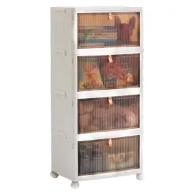 Oemvalaty 732004190837 32 Quart Plastic Stackable Bins Organizer - 4 Tier With Lids For Bedroom Liv Inch