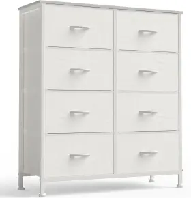 Olixis 313025617611 8 Drawer Storage Dresser With Wood Top - Wide Fabric Chest Organizer For