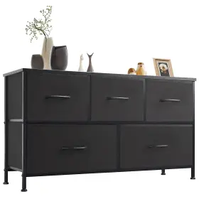 Cab-5bc-bk Olixis Dresser For Bedroom With 5 Drawers Wide Chest Of Fabric Dre