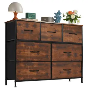 Olixis Cab-7bc-v2-rust 7 Drawer Dresser For 11.8 Inch D X 39.4 W 30 H Drawers Rust Brown