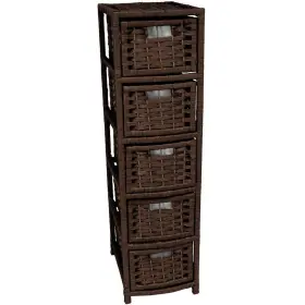 Jh09-048-5-moc Oriental Furniture Natural Fiber Occasional Trunk 5-drawer Lightweight Mocha #2