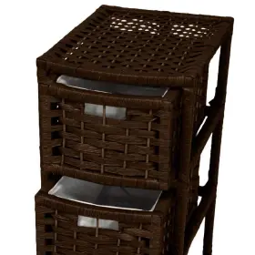 Jh09-048-5-moc Oriental Furniture Natural Fiber Occasional Trunk 5-drawer Lightweight Mocha #3
