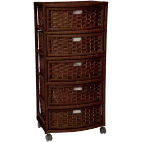 Jh09-051-5-moc Oriental Furniture Accent Cabinet 37.5 Inh Particle Board With 5-drawer In Mocha #2