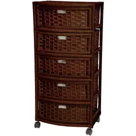 Jh09-051-5-moc Oriental Furniture Accent Cabinet 37.5 Inh Particle Board With 5-drawer In Mocha