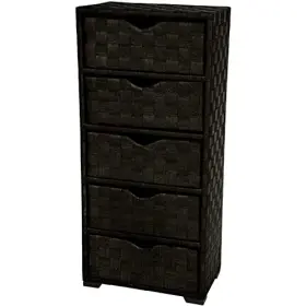 Jh09-101-5-blk Oriental Furniture Accent Rustic 11.5 Inch D X 19 W 41.5 H 5 Drawers Black