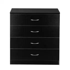 Outopee 313054877864 4-drawers Black Wood Chest Of Drawers 26 Inch W X 28.7 H