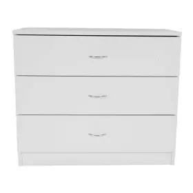 Outopee 445003652673 3-drawer White Wood Chest Of Drawers 26 Inch W X 22 H