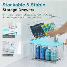 Oylik 850057139273 4 Pack Large Acrylic Drawer Organizer Stackable Storage Drawers Bpa F #3
