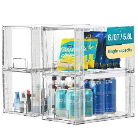 Oylik 850057139273 4 Pack Large Acrylic Drawer Organizer Stackable Storage Drawers Bpa F