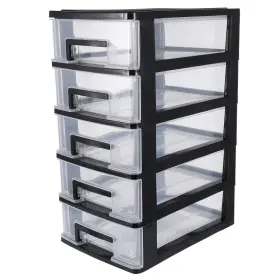 31.4x21.1x15.2cm Patkaw 5sk2421stu17ff Plastic Storage Bins Five-layer Organizer Drawers 1pc Black