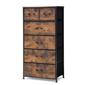 Hd019rbb Pellebant Vertical Dresser Storage Tower - Sturdy Steel Frame Wood Top Easy Pull Fabr
