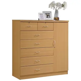 Pr-1644097 Pemberly Row Contemporary Wood 7 Drawers Chest With 2 Locking In Maple