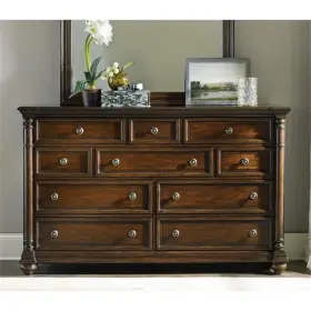 Pr-4753-1578550 Pemberly Row Contemporary 10-drawer Dresser In Mahogany Finish
