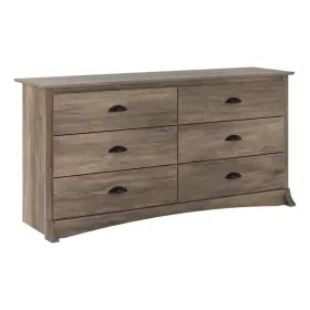 Pr-4753-1661762 Pemberly Row Contemporary 6 Drawer Dresser In Drifted Gray Finish