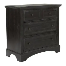 Pr-4753-1767918 Pemberly Row Modern / Contemporary 3 Drawer Chest In Rustic Black