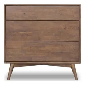Pr-4753-2003718 Pemberly Row Mid-century Modern 3-drawer Solid Wood Dresser In Brown