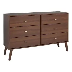 Pr-4753-2138559 Pemberly Row Modern 6 Drawer Mid-century Dresser In Cherry