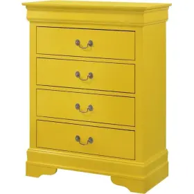 Pr-4753-2152950 Pemberly Row Modern Wood Veneer 4-drawer Bedroom Chest In Yellow