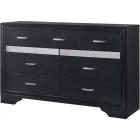 Pr-4753-2262347 Pemberly Row Contemporary Wood Dresser With 7-drawer In Black