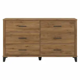 Pr-4753-2464913 Pemberly Row 6 Drawer Dresser In Fresh Walnut - Engineered Wood