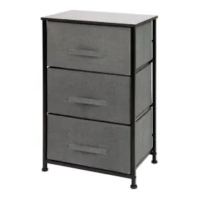 Pr-4753-2522072 Pemberly Row 3 Drawer Fabric And Cast Iron Vertical Storage Dresser In Black