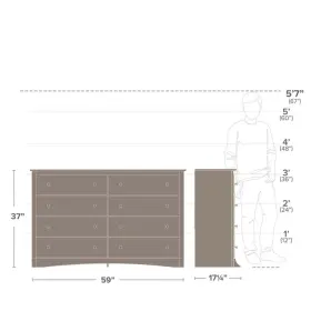 Pr-4753-2532090 Pemberly Row 8-drawer Transitional Composite Wood Dresser In White