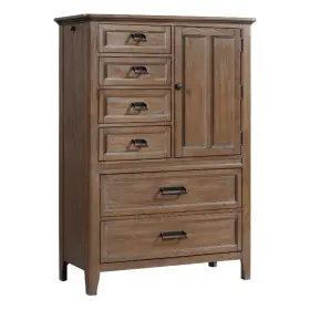 Pr-4753-2668708 Pemberly Row Transitional Bedroom 6-drawer Wood Gentleman Chest In Brown
