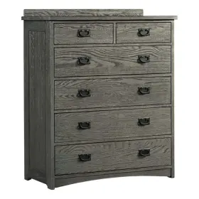 Pr-4753-2668836 Pemberly Row Traditional Bedroom 6-drawer Wood Chest In Pewter