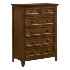 Pr-4753-2669061 Pemberly Row Youth 5-drawer Transitional Wood Chest In Brown
