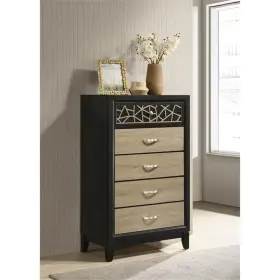 Pr-4753-2803640 Pemberly Row Modern And Contemporary 5-drawer Chest Made With Wood In Black