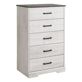 Pr-4753-2865959 Pemberly Row Farmhouse 5-drawer Chest For Bedroom In Washed White