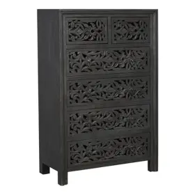 Pr-4753-2866321 Pemberly Row 6-drawer Floral Carved Solid Wood Chest In Black