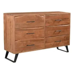 Pr-4753-2881133 Pemberly Row 6-drawer Live Edge Solid Wood Dresser In Brown/black