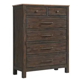 Pr-4753-2883840 Pemberly Row Transitional 6-drawer Chest In Driftwood And Sable